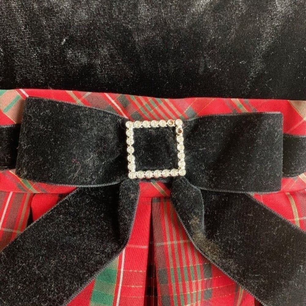 Sweetheart Rose for Dollie and Me Size 10 Christmas Dress Red Plaid Black Velvet - Picture 5 of 11